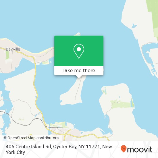 Mapa de 406 Centre Island Rd, Oyster Bay, NY 11771