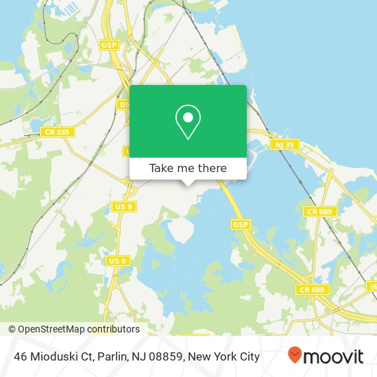 Mapa de 46 Mioduski Ct, Parlin, NJ 08859