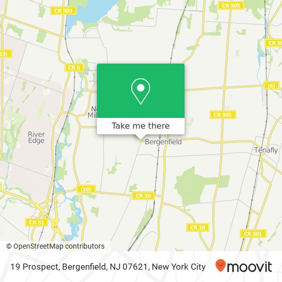 Mapa de 19 Prospect, Bergenfield, NJ 07621