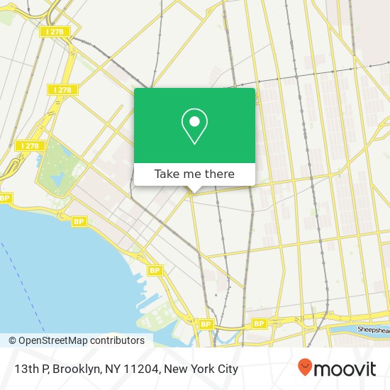 Mapa de 13th P, Brooklyn, NY 11204