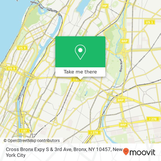 Mapa de Cross Bronx Expy S & 3rd Ave, Bronx, NY 10457