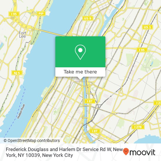 Mapa de Frederick Douglass and Harlem Dr Service Rd W, New York, NY 10039