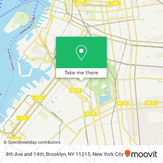 Mapa de 8th Ave and 14th, Brooklyn, NY 11215