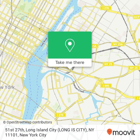 Mapa de 51st 27th, Long Island City (LONG IS CITY), NY 11101