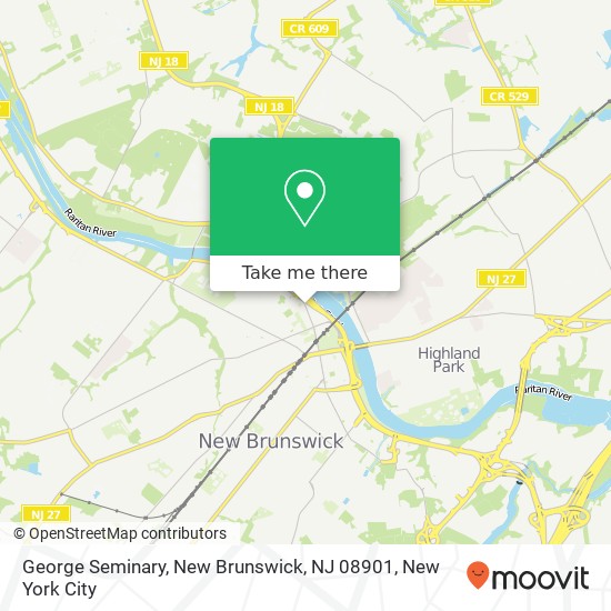 Mapa de George Seminary, New Brunswick, NJ 08901