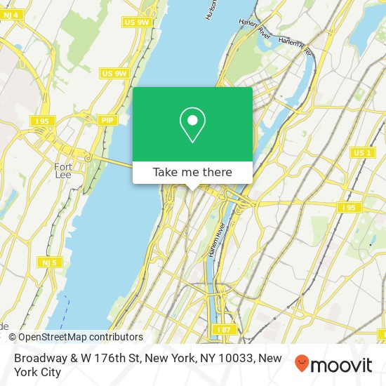 Mapa de Broadway & W 176th St, New York, NY 10033