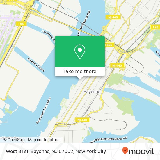 Mapa de West 31st, Bayonne, NJ 07002