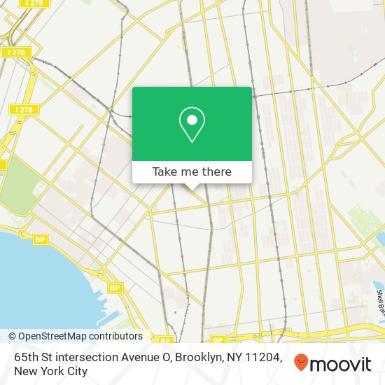 Mapa de 65th St intersection Avenue O, Brooklyn, NY 11204