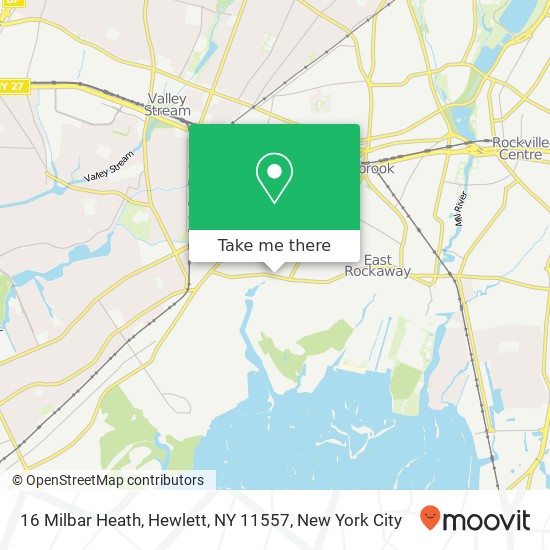 Mapa de 16 Milbar Heath, Hewlett, NY 11557