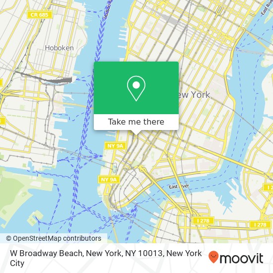 Mapa de W Broadway Beach, New York, NY 10013