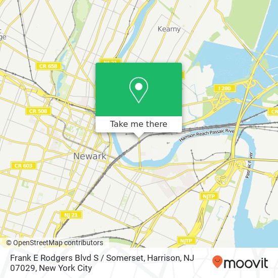 Mapa de Frank E Rodgers Blvd S / Somerset, Harrison, NJ 07029