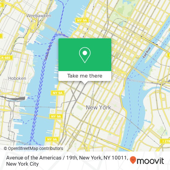 Mapa de Avenue of the Americas / 19th, New York, NY 10011