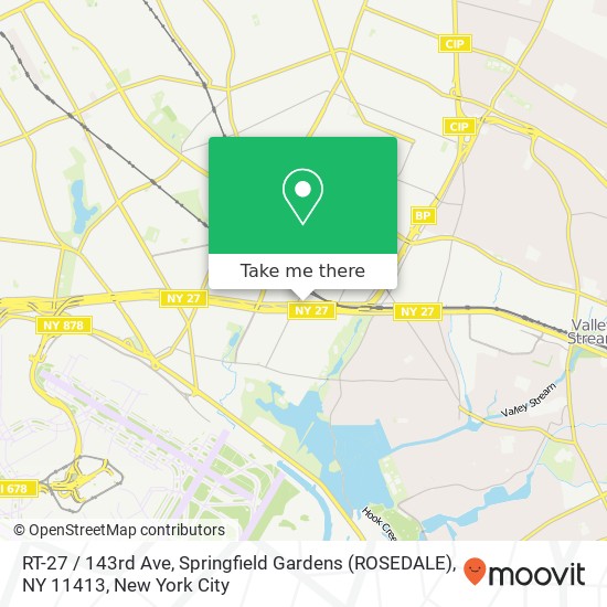 Mapa de RT-27 / 143rd Ave, Springfield Gardens (ROSEDALE), NY 11413