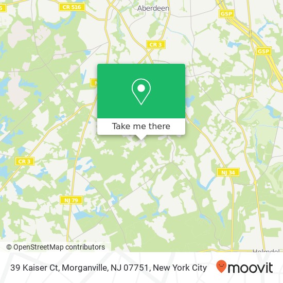 Mapa de 39 Kaiser Ct, Morganville, NJ 07751