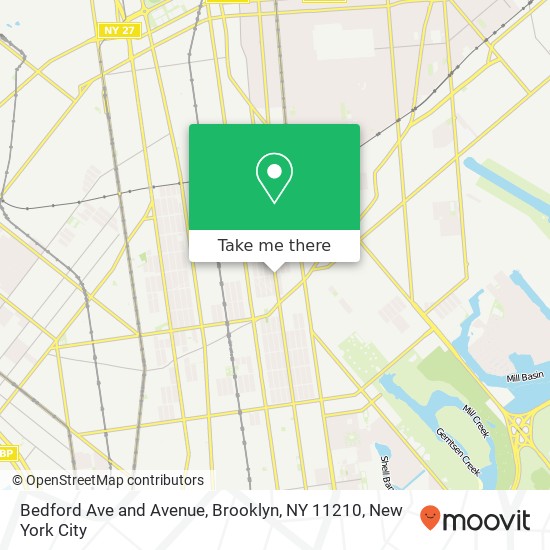 Mapa de Bedford Ave and Avenue, Brooklyn, NY 11210