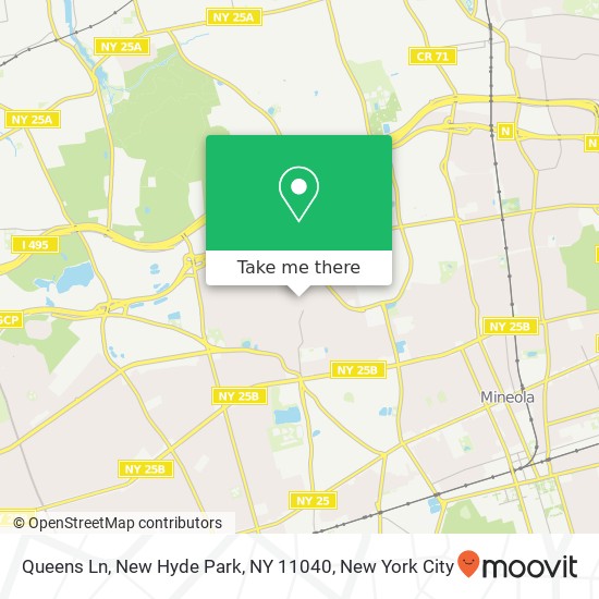 Mapa de Queens Ln, New Hyde Park, NY 11040