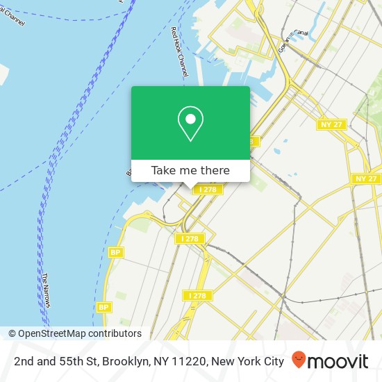 Mapa de 2nd and 55th St, Brooklyn, NY 11220