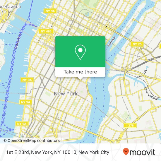 1st E 23rd, New York, NY 10010 map