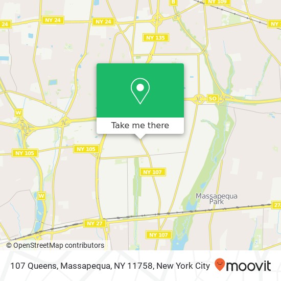 Mapa de 107 Queens, Massapequa, NY 11758