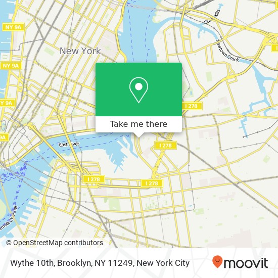 Mapa de Wythe 10th, Brooklyn, NY 11249