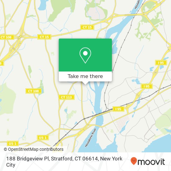 Mapa de 188 Bridgeview Pl, Stratford, CT 06614