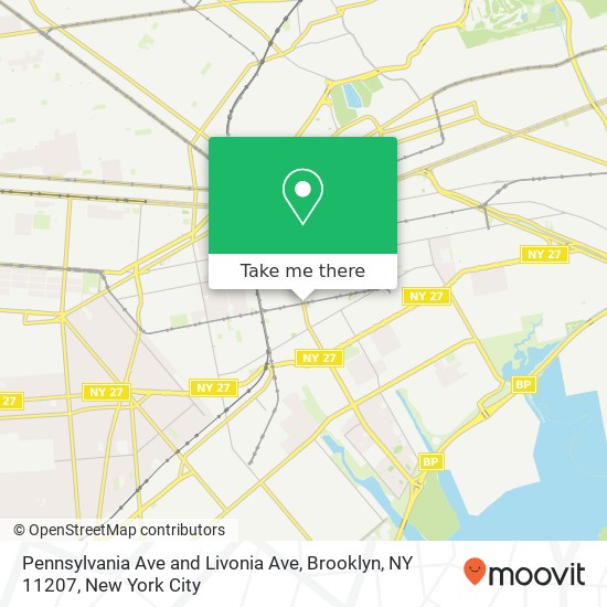 Mapa de Pennsylvania Ave and Livonia Ave, Brooklyn, NY 11207