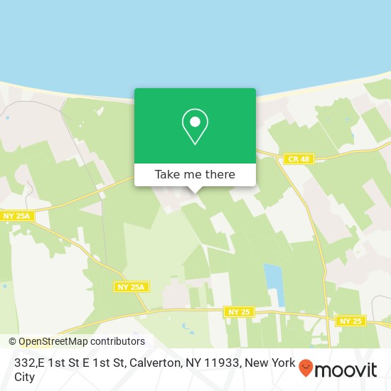 Mapa de 332,E 1st St E 1st St, Calverton, NY 11933