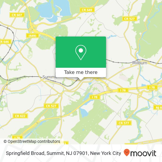 Springfield Broad, Summit, NJ 07901 map