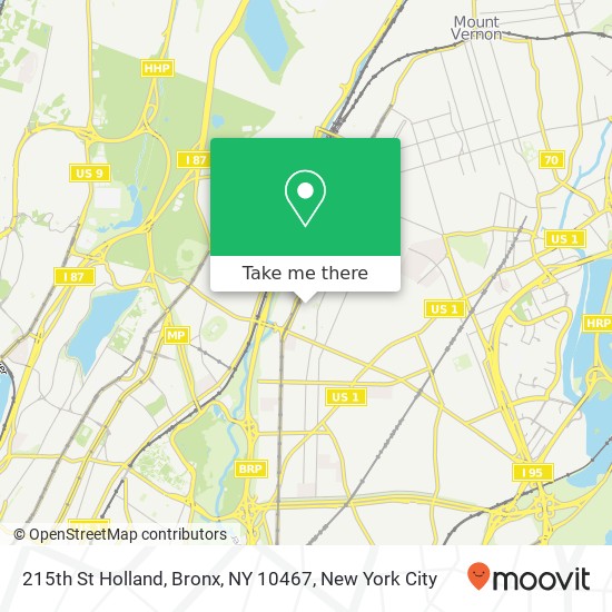 Mapa de 215th St Holland, Bronx, NY 10467