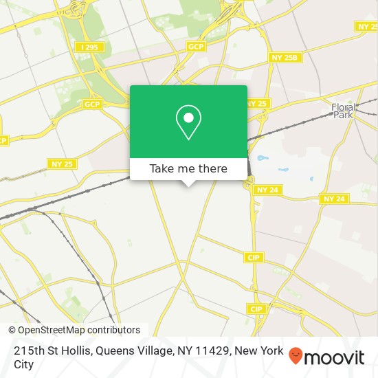 Mapa de 215th St Hollis, Queens Village, NY 11429