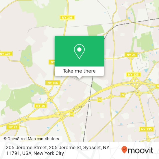 Mapa de 205 Jerome Street, 205 Jerome St, Syosset, NY 11791, USA