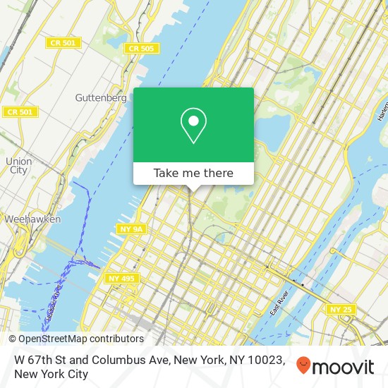 Mapa de W 67th St and Columbus Ave, New York, NY 10023