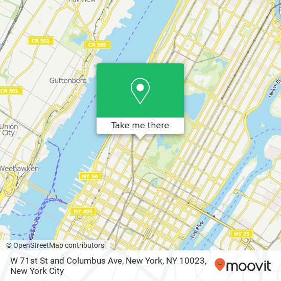 Mapa de W 71st St and Columbus Ave, New York, NY 10023
