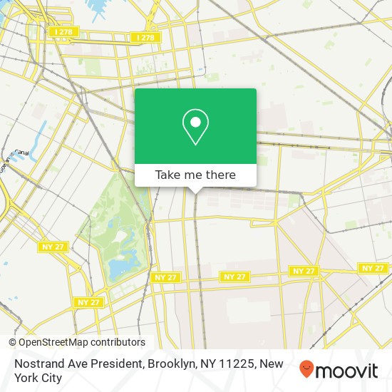 Mapa de Nostrand Ave President, Brooklyn, NY 11225