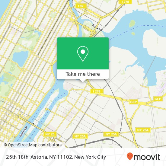 25th 18th, Astoria, NY 11102 map
