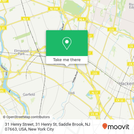 31 Henry Street, 31 Henry St, Saddle Brook, NJ 07663, USA map