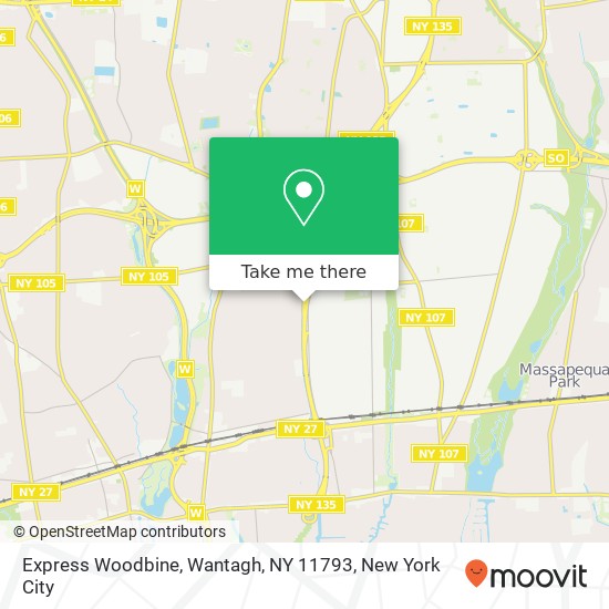 Mapa de Express Woodbine, Wantagh, NY 11793
