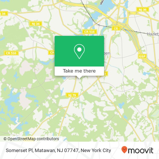 Mapa de Somerset Pl, Matawan, NJ 07747