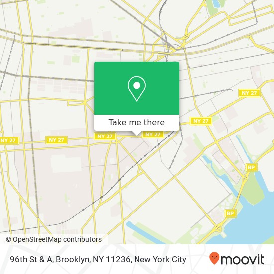 96th St & A, Brooklyn, NY 11236 map