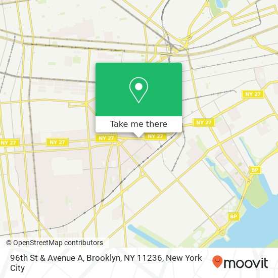 Mapa de 96th St & Avenue A, Brooklyn, NY 11236