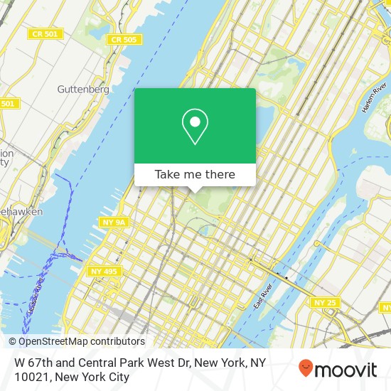 W 67th and Central Park West Dr, New York, NY 10021 map
