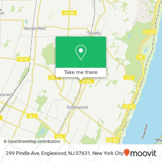 Mapa de 299 Pindle Ave, Englewood, NJ 07631