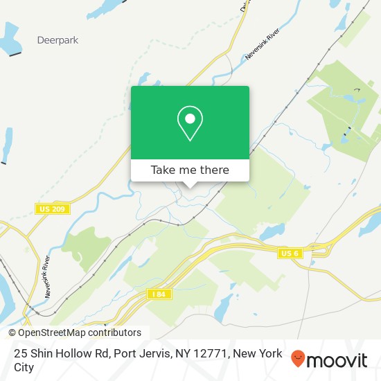 Mapa de 25 Shin Hollow Rd, Port Jervis, NY 12771