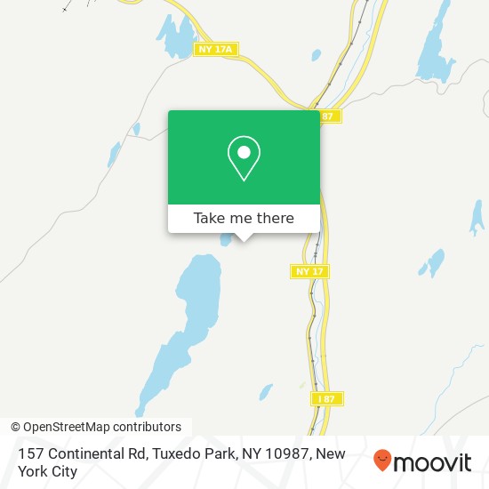 Mapa de 157 Continental Rd, Tuxedo Park, NY 10987