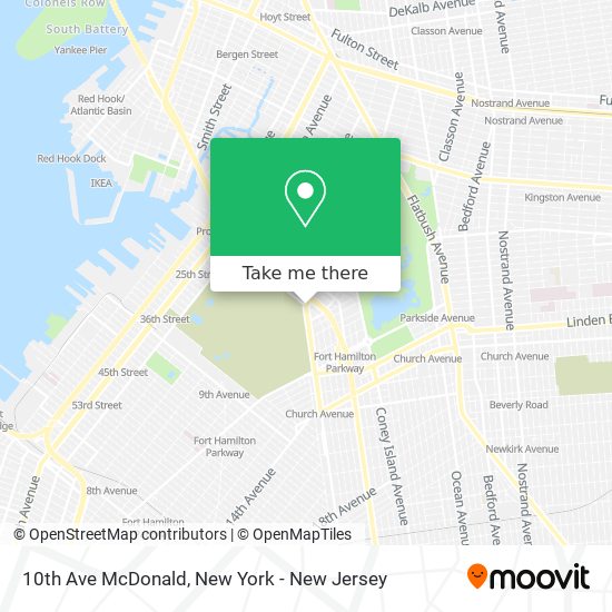 10th Ave McDonald map