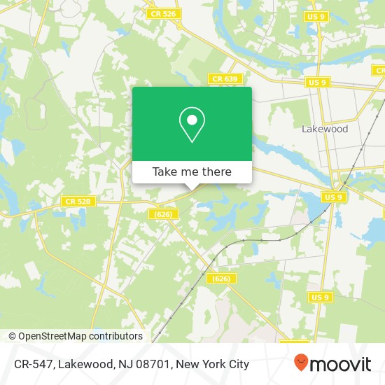 Mapa de CR-547, Lakewood, NJ 08701