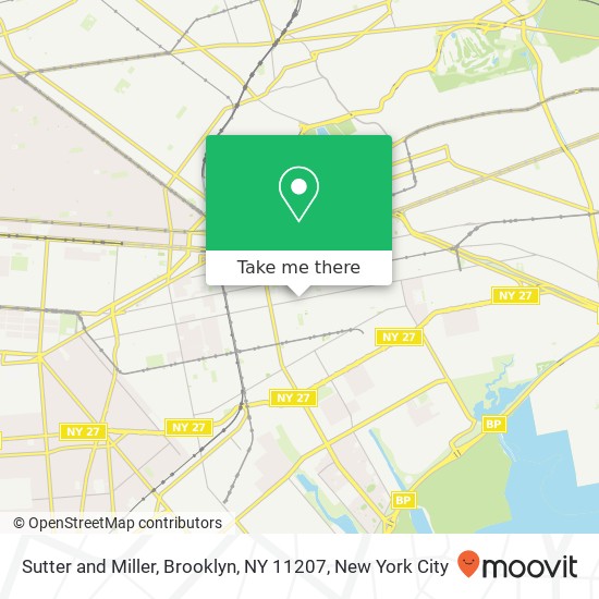 Mapa de Sutter and Miller, Brooklyn, NY 11207