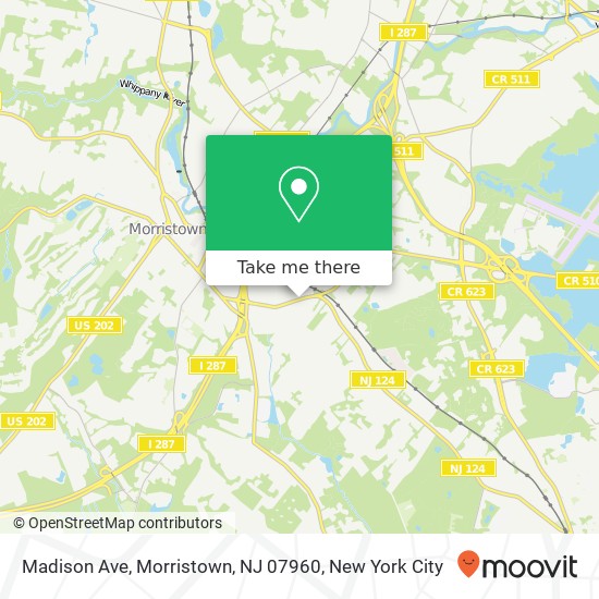 Madison Ave, Morristown, NJ 07960 map