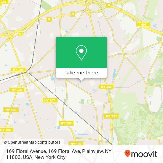 Mapa de 169 Floral Avenue, 169 Floral Ave, Plainview, NY 11803, USA