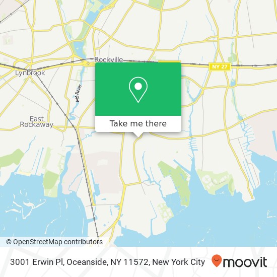 Mapa de 3001 Erwin Pl, Oceanside, NY 11572